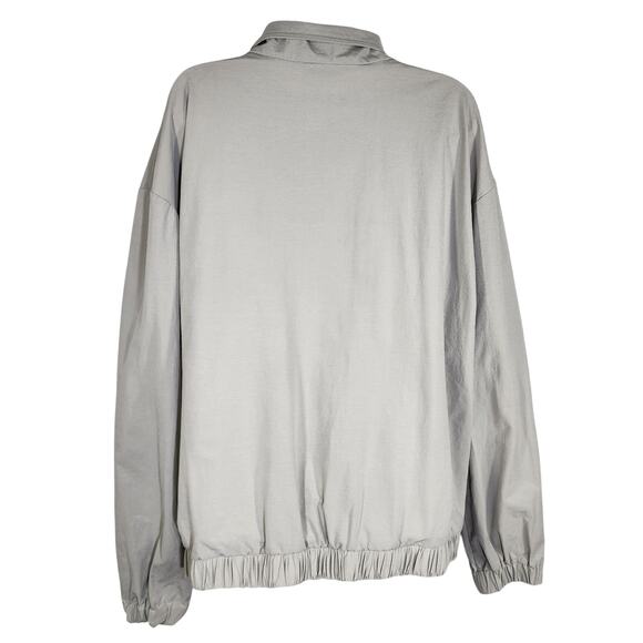 Zara Mens Pullover Jacket L XL Quarter Zip Elastic Hem Long Sleeve Gray Pocket - Picture 2 of 9